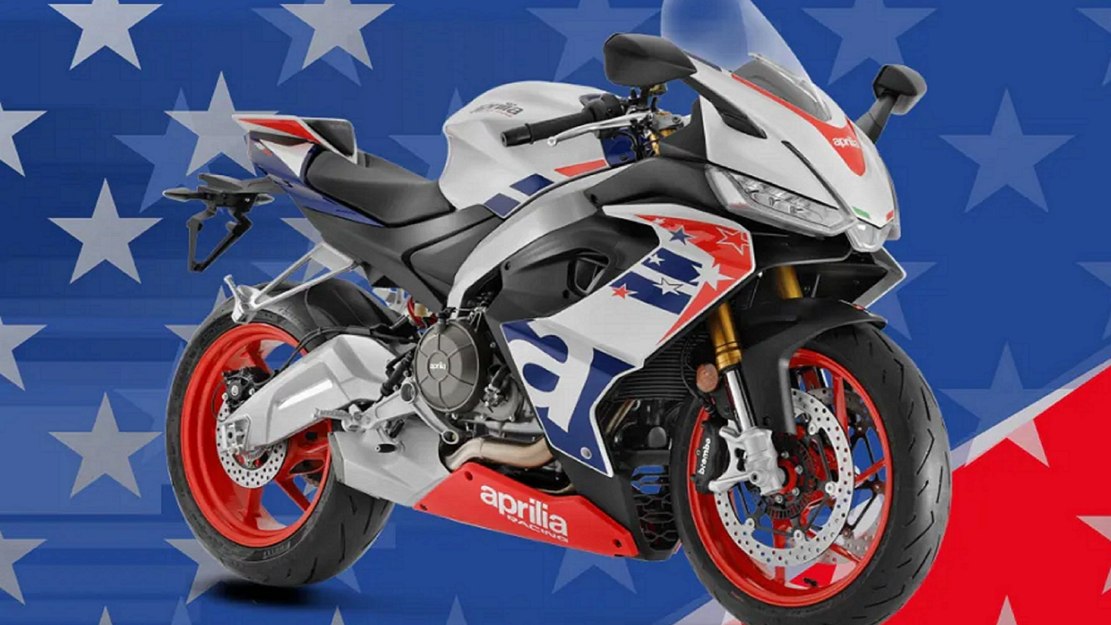 Aprilia RS 660 Limited Edition stars & stripes background.
